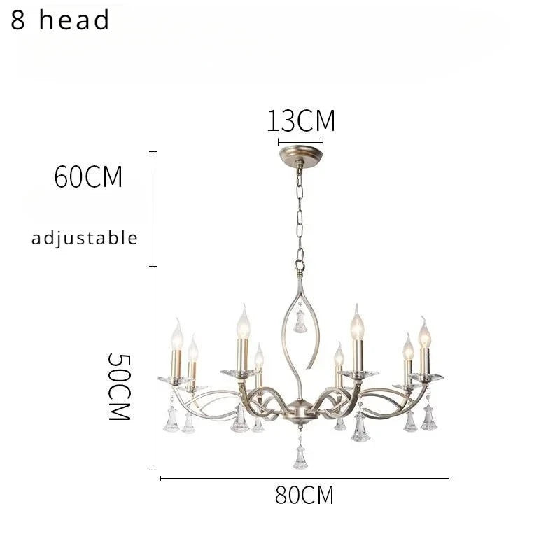 lustre pendentif nickel cristaux transparents classique baroque salon restaurant