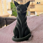 statue chat moderne rayures noires blanches intérieur extérieur décoration étagère stylisée opaquemodelemodernestylise