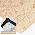 tapis sol beige antidérapants silicone modernes adhésif pelucheux pièces