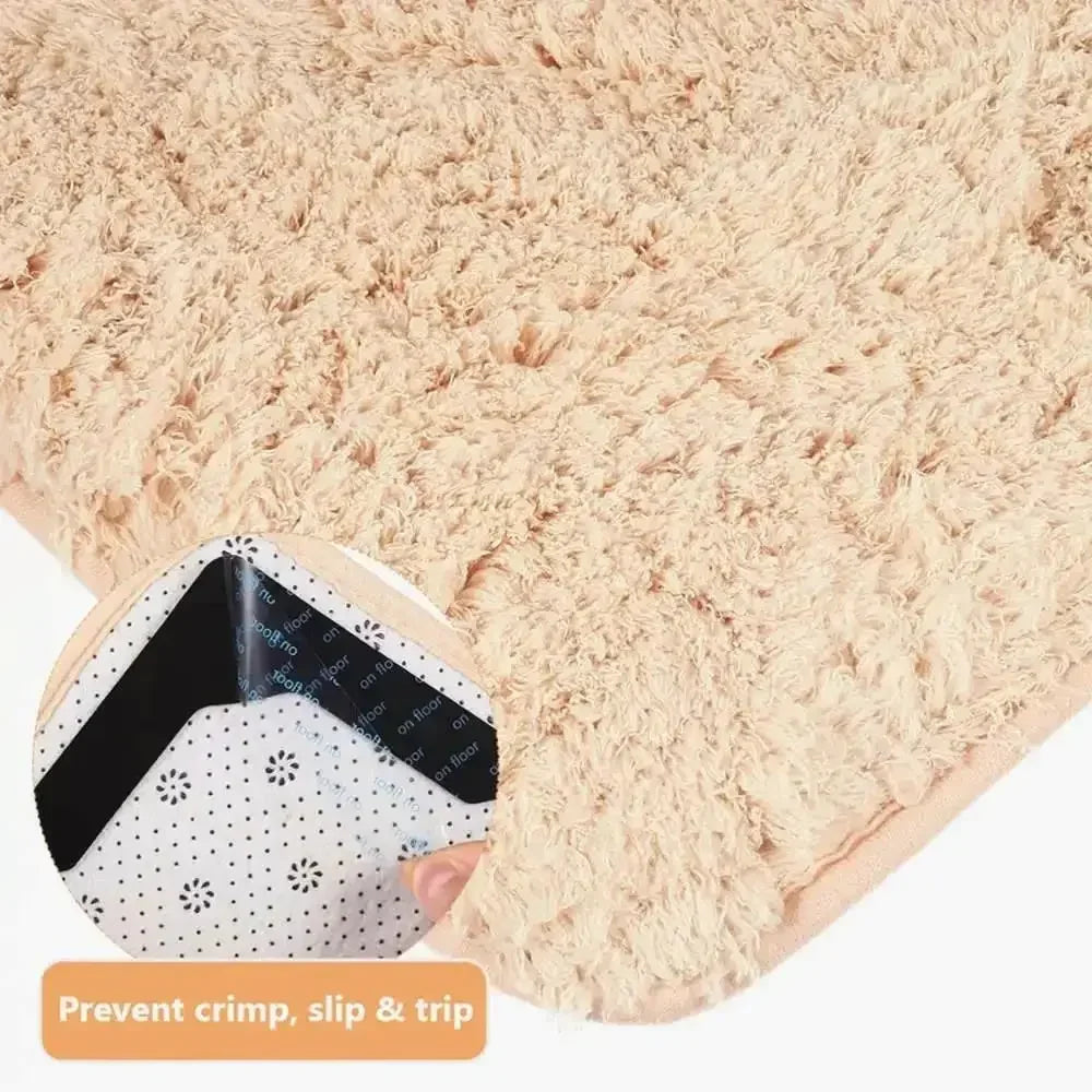 tapis sol beige antidérapants silicone modernes adhésif pelucheux pièces