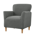 housse fauteuil jacquard carreaux moderne bleu beige gris extensible adhésif