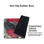 tapis jeu gothique art personnages ailes cartes rouge noir gris
