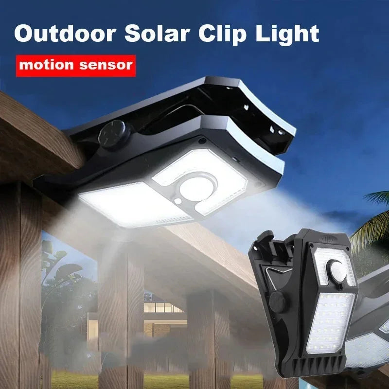 lampe solaire extérieure led détecteur mouvement ip65 moderne clips noir