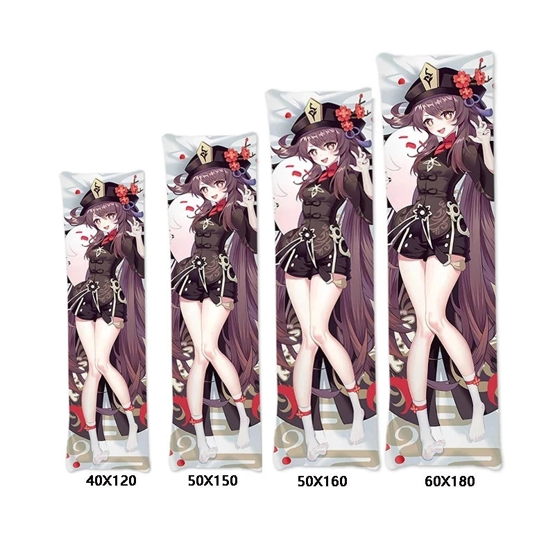 coussin anime loona rose clair imprimé illustration féminine polyester peachskin opacité maison 40x120cm