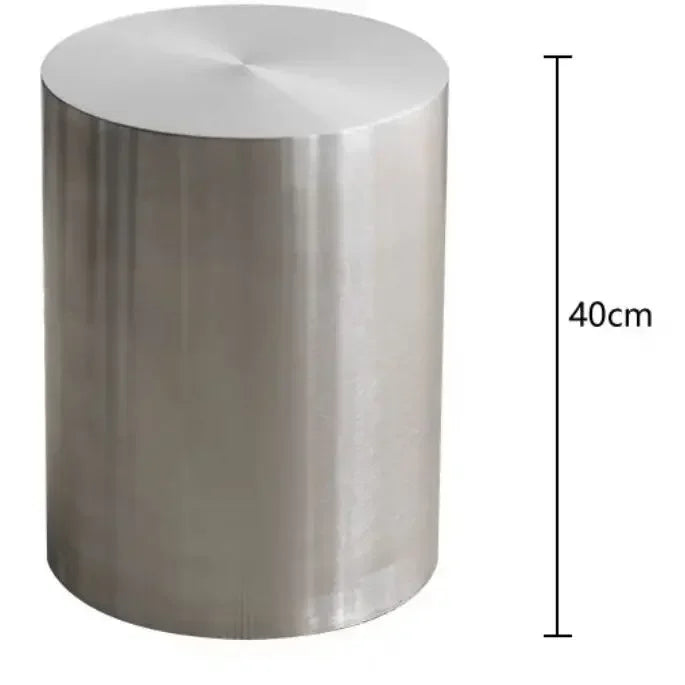 tabouret métal hexagonal moderne tabouret rond minimaliste meuble salon ottoman geometrique argenté gris