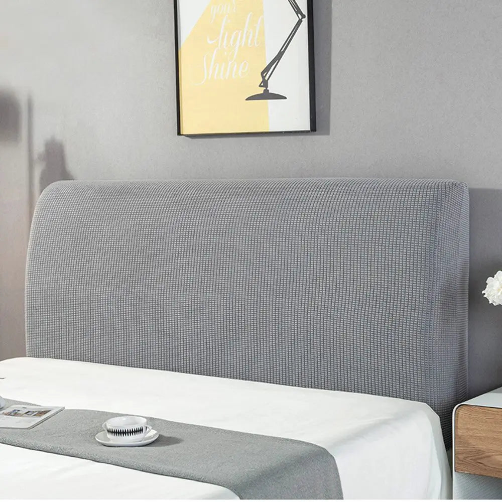 housse tête lit élastique protège tête lit moderne textile tissé couleur unie