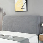 housse tête lit élastique protège tête lit moderne textile tissé couleur unie