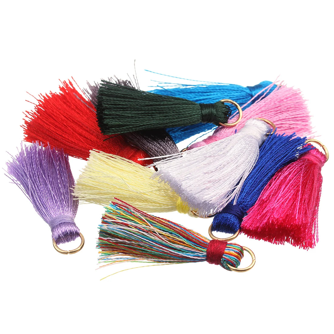 pompons franges polyester multicolores anneau métallique vêtements rideaux décoratifs textiles maison bricolage bijoux pendentifs