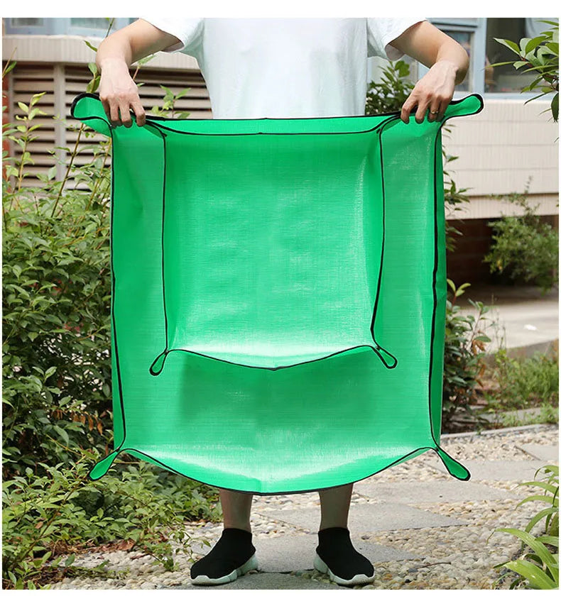 tapis jardinage vert pratique tissé imperméable pliable intérieur pot plantes 50x50 cm
