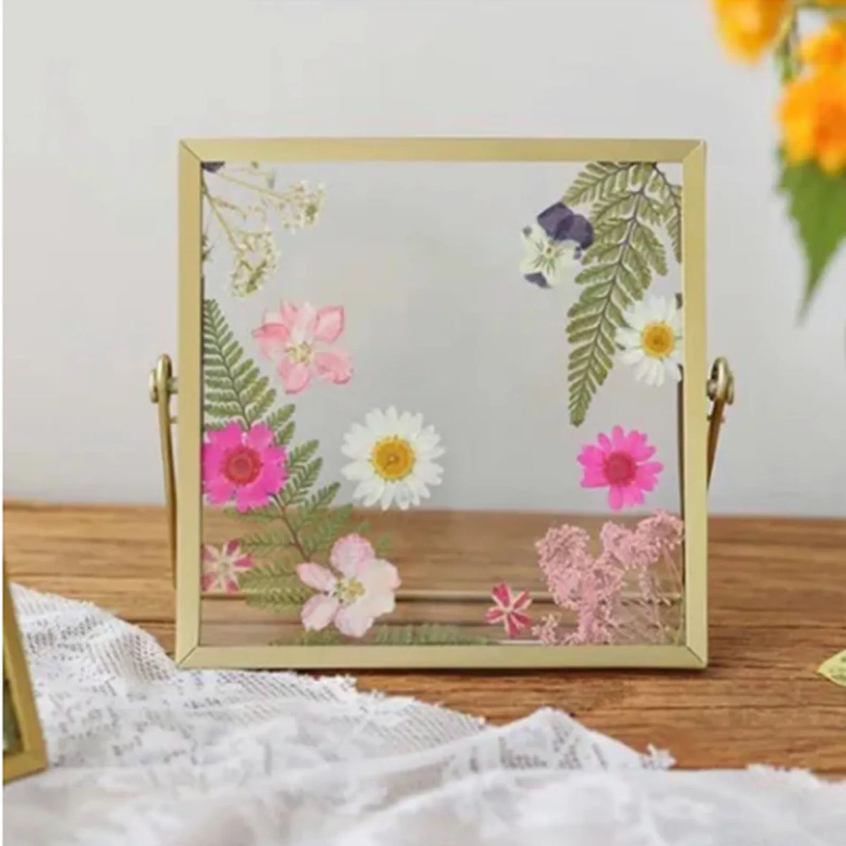 cadre photo or transparent moderne écrous support métal décoration maison 20x15cm
