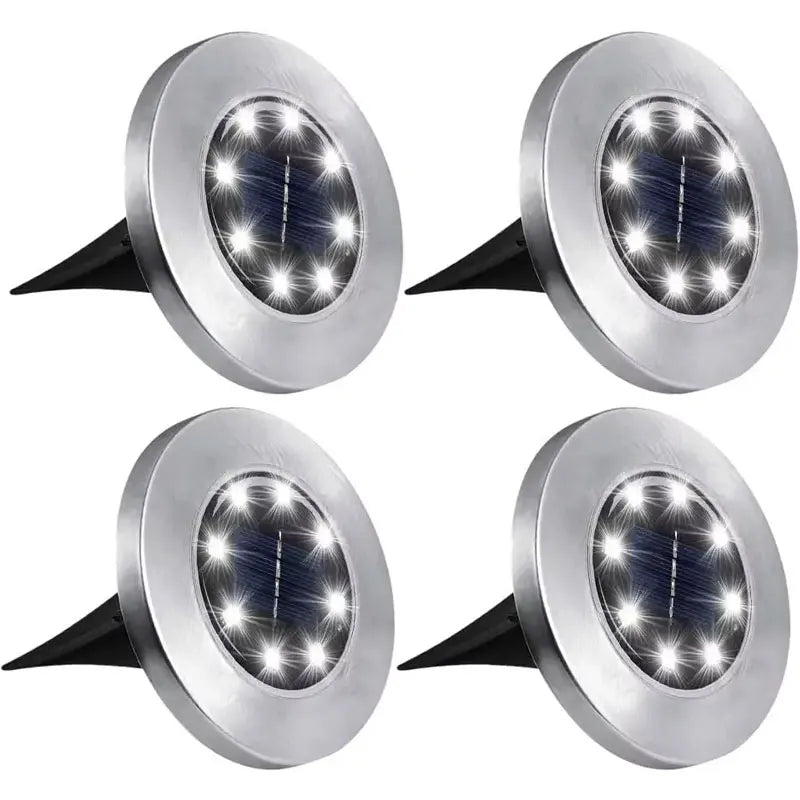 lampe solaire argentée led extérieure moderne jardin paysager tringle noire fixe