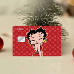 autocollants cartes bancaires waterproof dessin animé betty boop romantique rébellions pop art papier adhésif