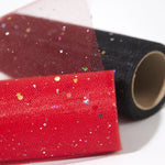 rubans tulle pailletés multicolores rose rouge vert bleu violet noir opaques festifs
