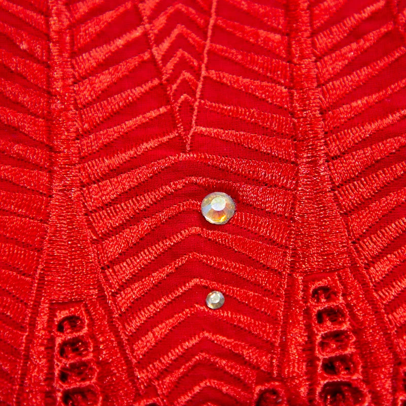 robe élégante rouge jaune strass occasion formelle dentelle polyester haute qualité