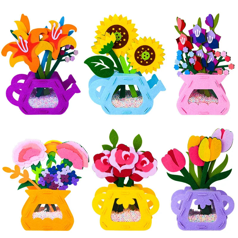 bouquet artificiel papier crépon multicolore artisanal graines feuilles 22cm 18cm