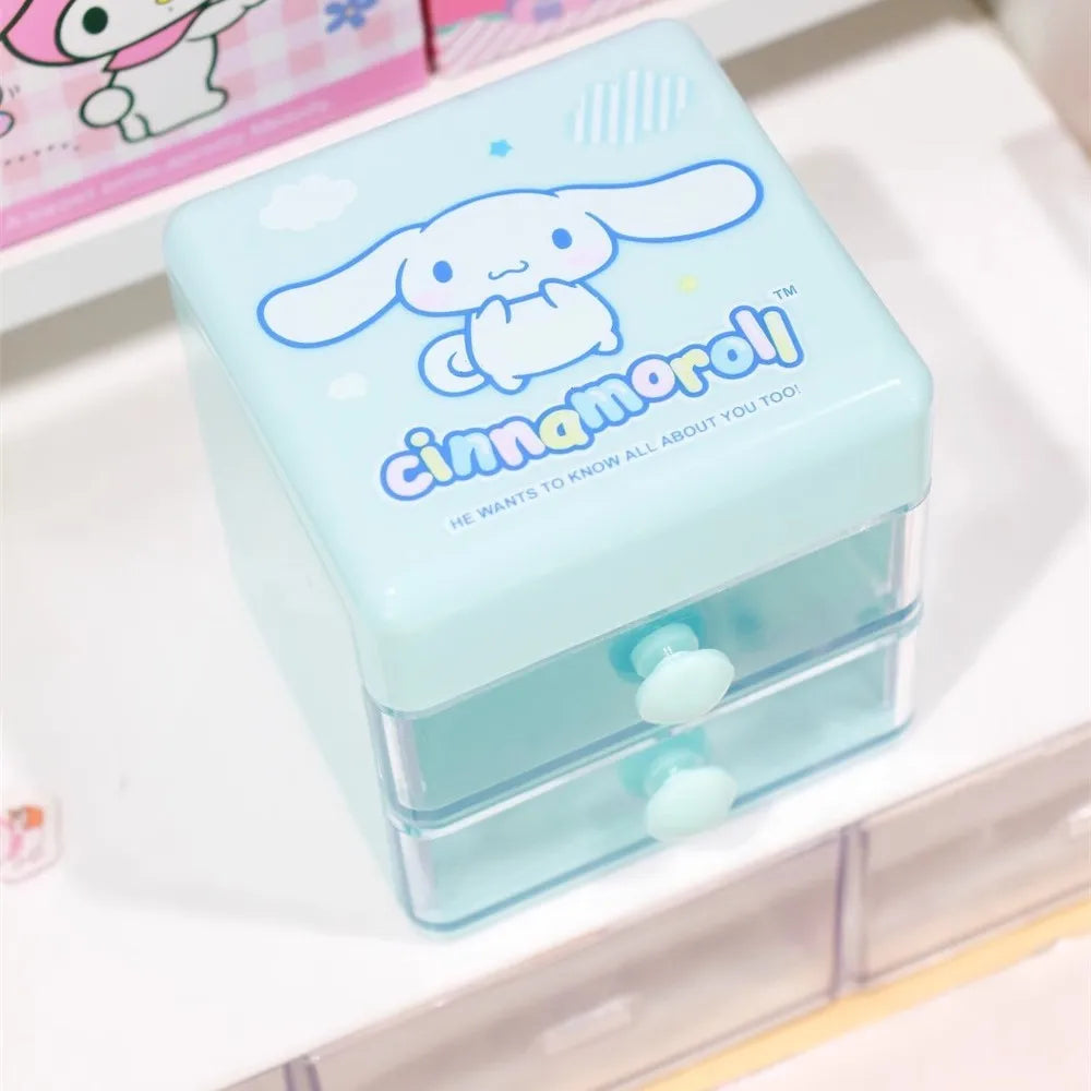 boîtes bijoux dessins animés hello kitty my melody cinnamoroll kawaii poignées blanches rose blanc