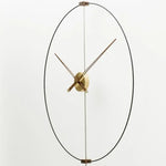 horloge murale moderne aiguille quartz noir cuivre bois visuelle unique minimaliste salon