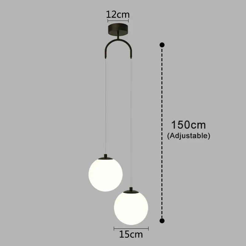 suspension lumineuse pendentif verre blanc structure dorée éclairage moderne chambre étude