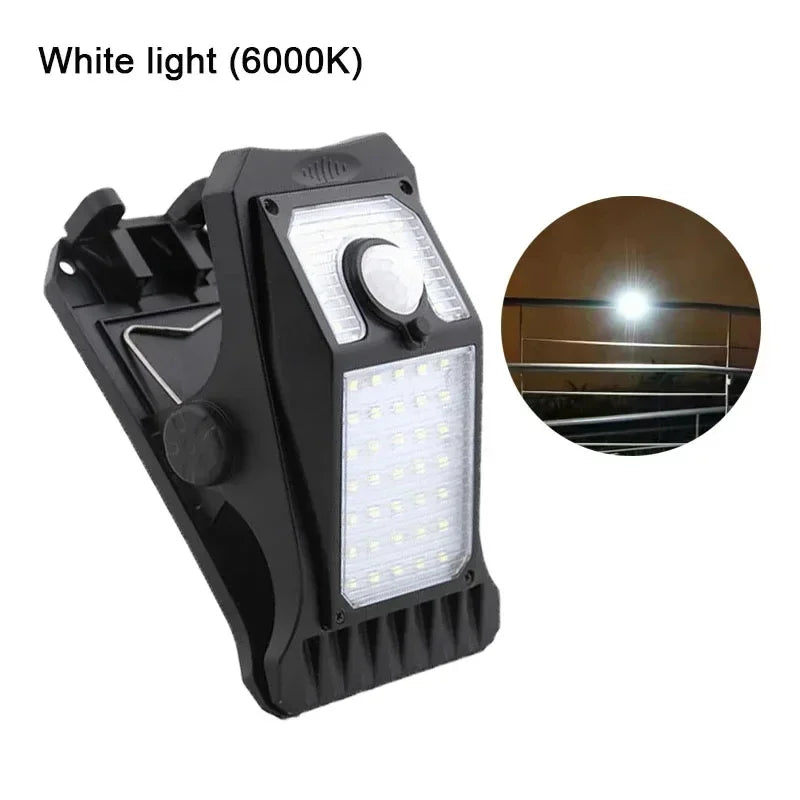 lampe solaire extérieure led détecteur mouvement ip65 moderne clips noir