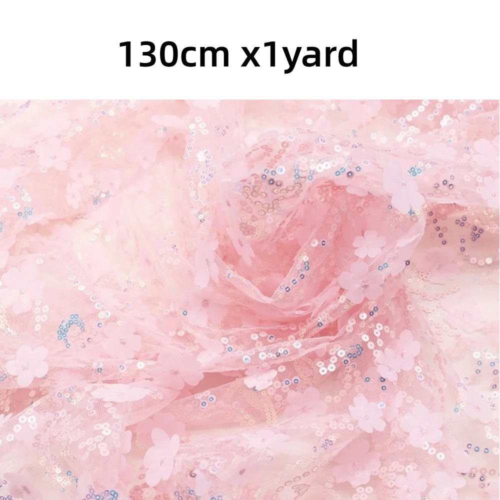 tissu violet rose vert bleu fleurs relief paillettes décoratif élégant polyester rayon hautequalité bricolage