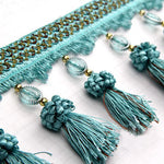 ruban décoratif pompons broderie fine beige rouge bleu marron vert élégantintérieur decoration accessoires