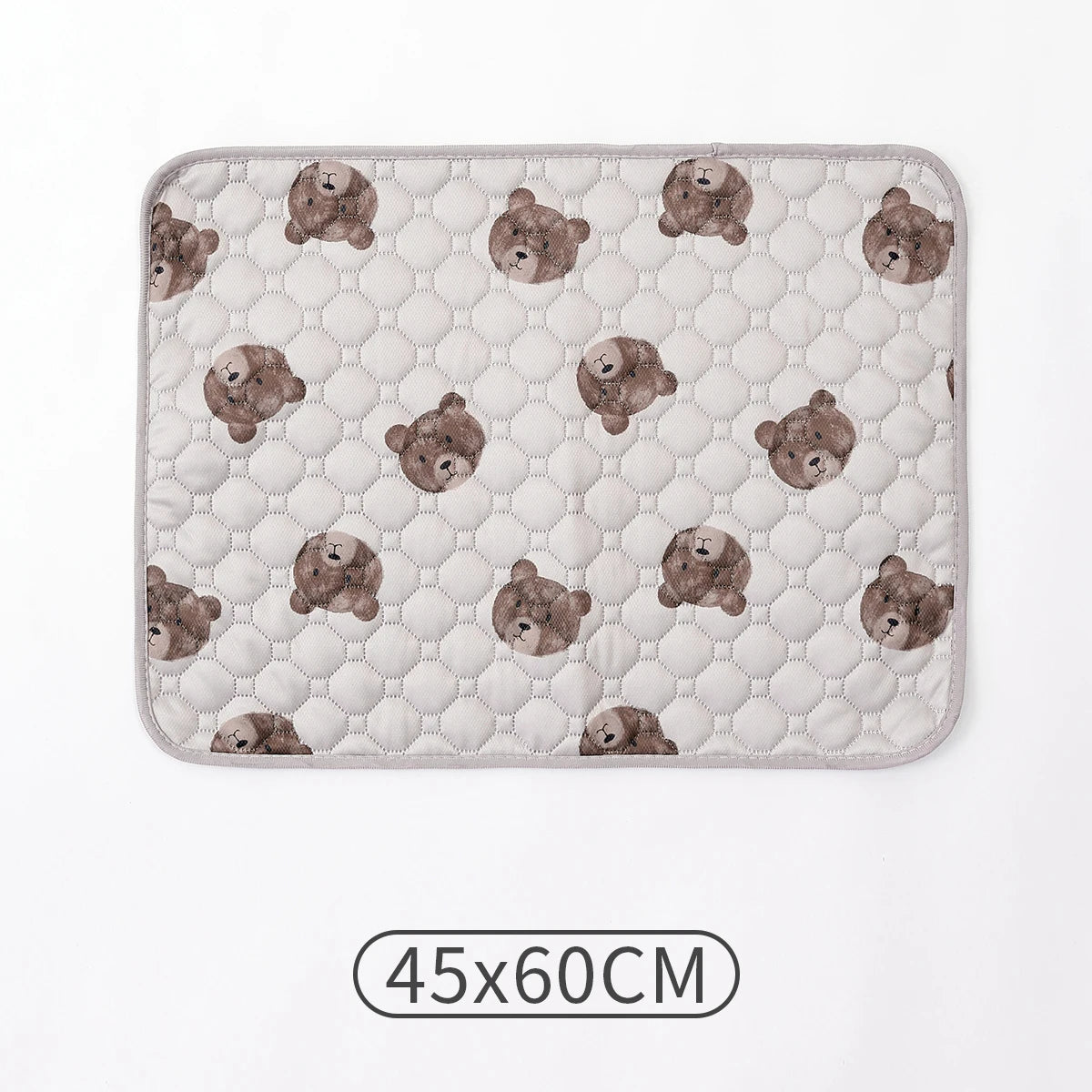 tapis animal grès beige ours marron texture quadrillée moderne doux absorbant