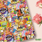 tissu polyester coton 140x50cm patchwork poupées rideaux diy one piece personnages animés multicolore motifs