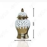 vase moderne noir or blanc feuilles texture rugueuse hydroponique fleurs séchées artisanal