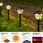 lampes solaires extérieures classiques motifs géométriques noir jaune éclairage gazon vintage autonomes