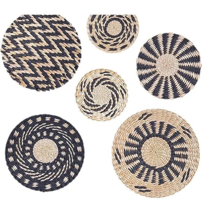 assiette décorative ethnique boho chic motif zigzag couleur naturelle mur cuisine salon maison rustique
