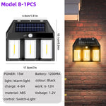 lampe solaire jardin led moderne ip65 étanche détecteur mouvement noir vis fixationsextérieur
