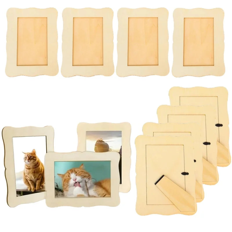 cadre photo bois naturel classique beige clair photos cartes postales decoration table mariage travail
