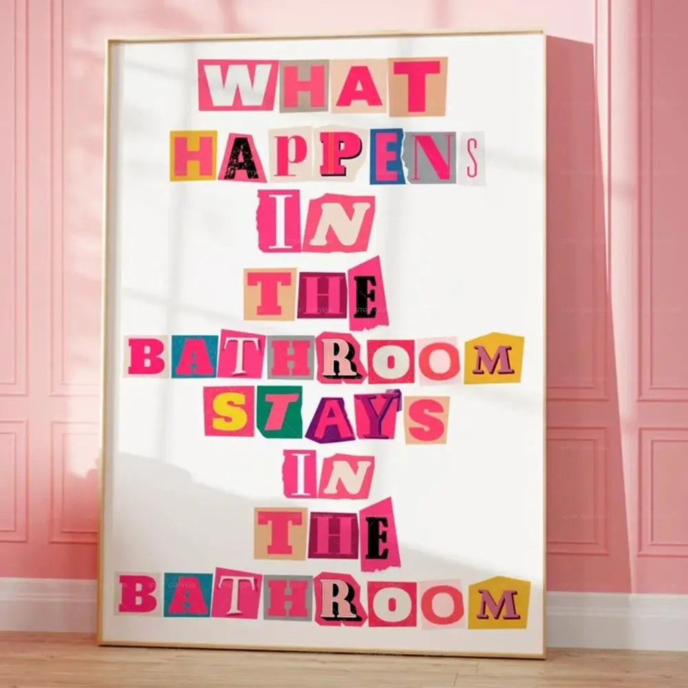 affiche moderne multicolore lettres relief fond blanc décoration chambre salon enfant