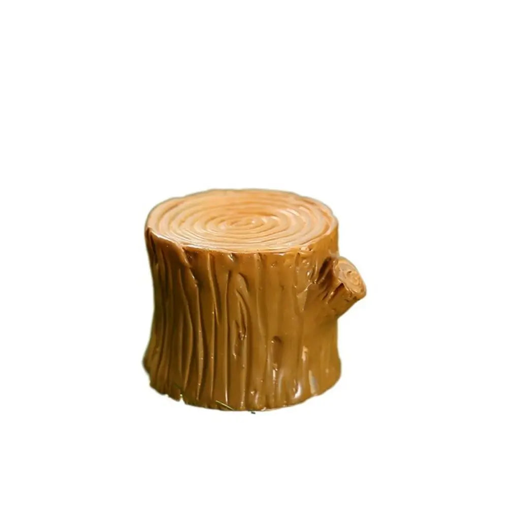 ornements résine tronc arbre miniature décoration paysagère cadeau artisanal pastoral champignons feuilles texture boisée