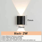 applique murale led moderne noire ip66 extérieur intérieur 110v 220v led