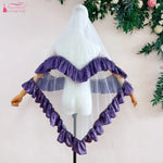 voile mariée blanc rose violet classique élégant volants polyester deux couches translucide
