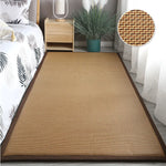 tapis sol rectangulaire tissé beige marron moderne rustique chambre salon maison
