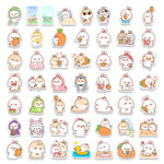 stickers kawaii dessin animé lapins motifs doux autocollants waterproof multicolor modernes scrapbook téléphone ordinateur