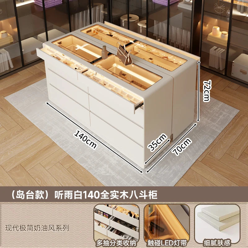 armoire bijoux moderne bois blanc lisse compartiments tiroirs maison 80x35x72cm