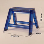 trois marches plastique transparent moderne minimaliste pieds métalliques porte ouverte poids 150kg