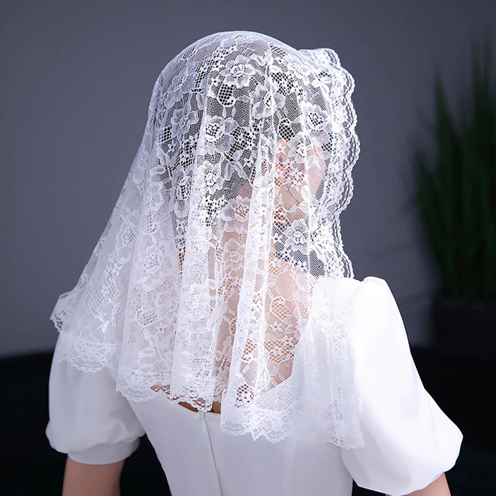 voile mariée dentelle polyester femme traditionnel blanc noir transparent