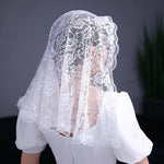 voile mariée dentelle polyester femme traditionnel blanc noir transparent
