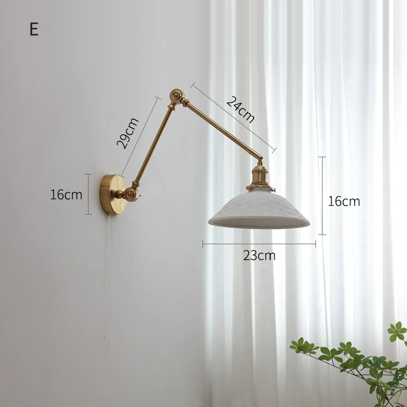 lampe murale moderne or blanc plissée cordon commande 29cm 16cm 24cm 14cm 30cm 17cm
