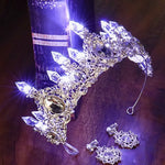couronne baroque ornements diamants boucles oreilles cristaux multicolores occasion fête mariage anniversaire