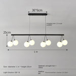Suspension lumineuse moderne boules translucides cercle noir led blanc noir