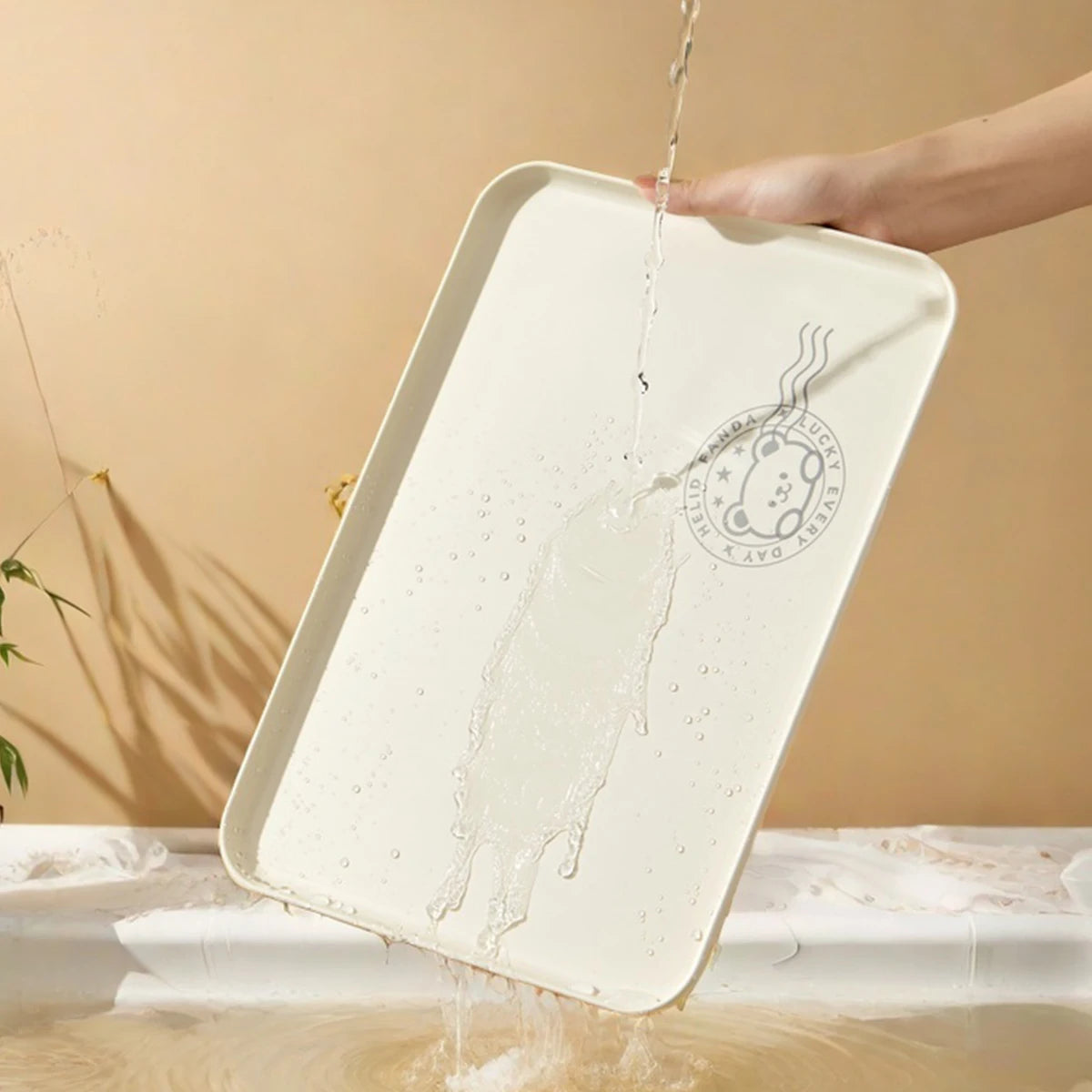 assiettes modernes plastique imprimées ours tasse cuillère serviette dessin animé minimaliste
