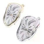 horloges murales surréalistes dali or noir argent chiffres romains aiguilles forme organique transparentes salon