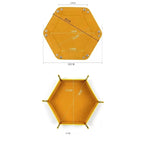 plateau dés hexagonal feutre pliable vert marron bleu rouge noir moderne clous métalliques différents