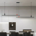 suspension lumineuse moderne minimaliste noir rouge rectangulaire lisse intérieur salon chambre