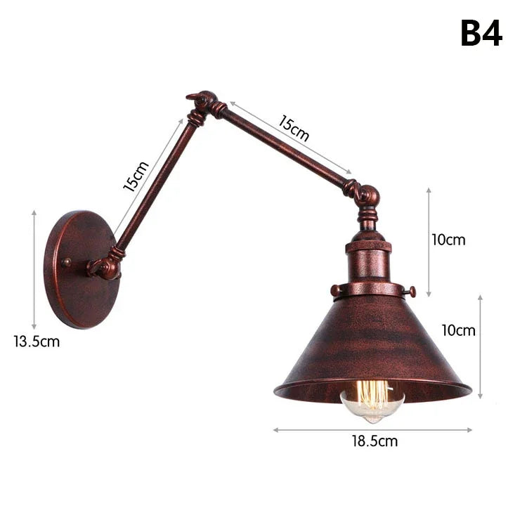 lampe murale articulée or industrielle vintage chambre cuisine salle manger